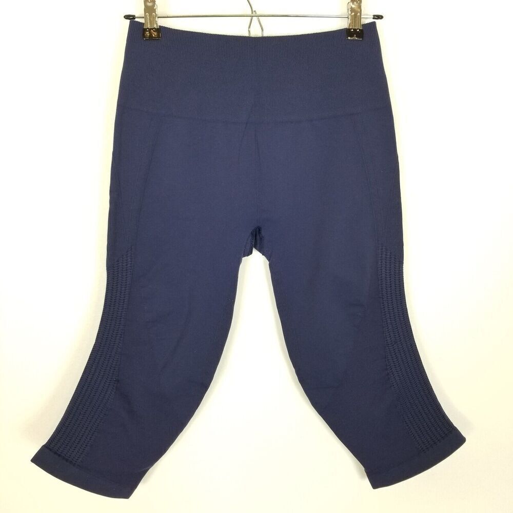 Lululemon‎ Women  Flow & Go Crop Seamless Leggings Astro Teal Blue Size 4 Yoga